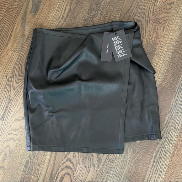 Vero Moda Dresses & Skirts - Vero Moda Faux Leather Asymmetrical Mini Skirt, M